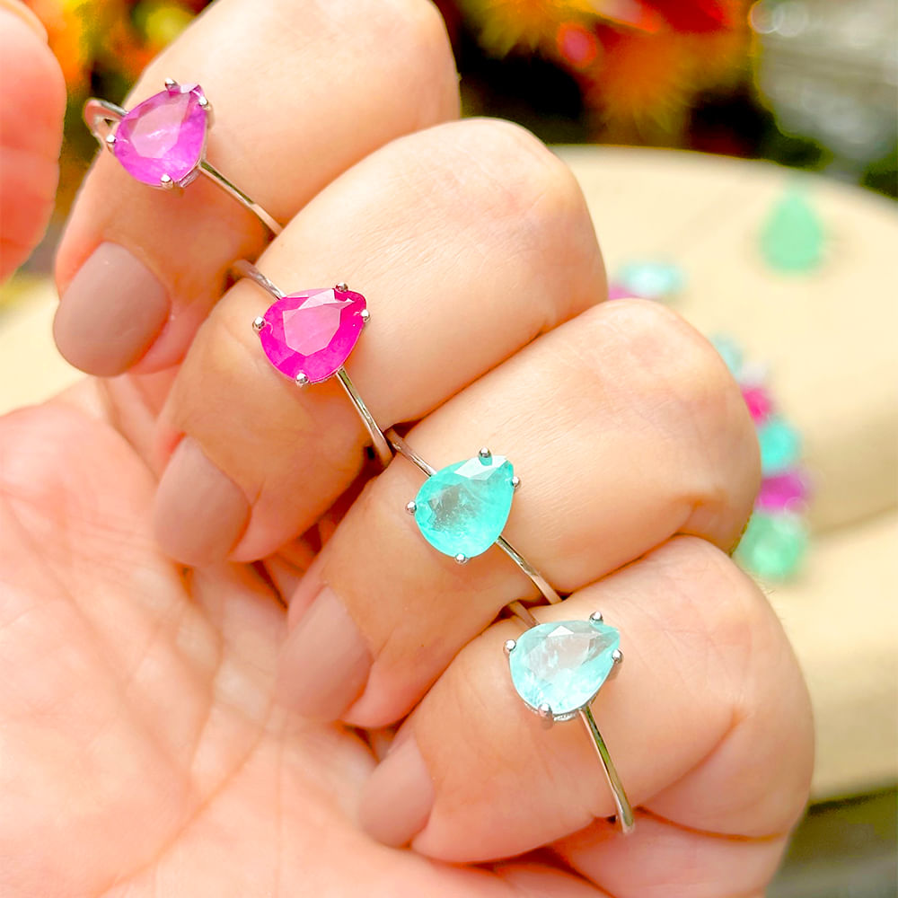 Anel Gota Fusion Turmalina Prata 925